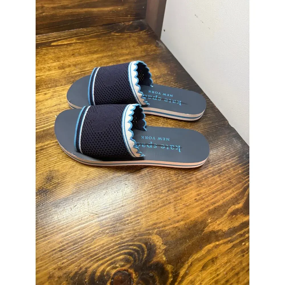 Kate Spade Navy Blue Slide Sandals Size 6
